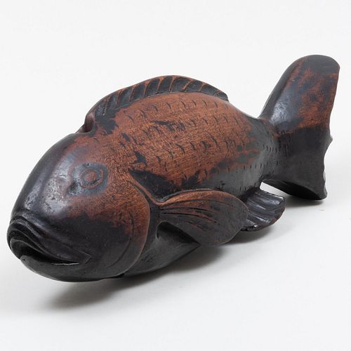 Japanese Folk Wood Carving of a Fish
