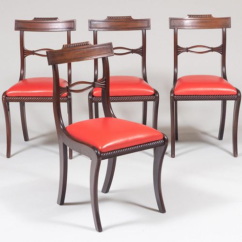 Set of Seven Regency Mahogany Dining Chairs