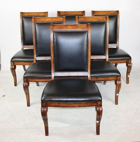 Set of 6 mahogany & leather chairs