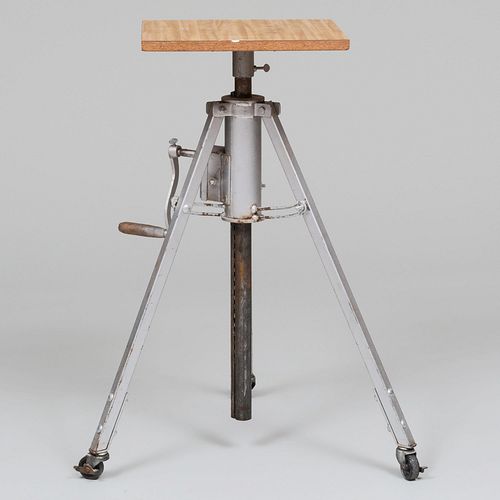 Mid Century Modern Metal-Mounted Laminate Adjustable Sculptor's Stand