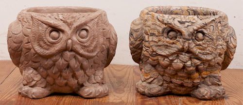 Comanche Pottery Owl Planters Pair
