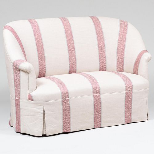 Linen Upholstered Loveseat, Designed by Peter Marino