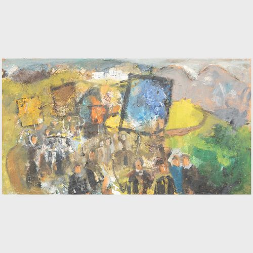 William Thon (1906-2000): Crowd Marching