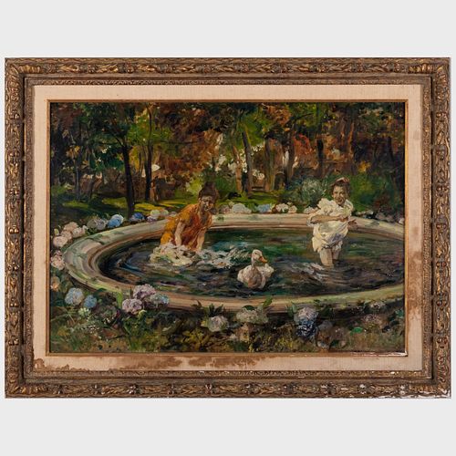 Attributed to Gusztav Magyar-Mannheimer (1859-1937): Bathers in a Fountain