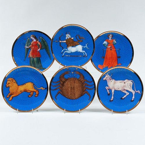 Set of Twelve Morgan Library and Museum Porcelain Plates after 'Venturino Mercati: Book of Hours'