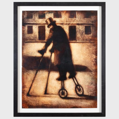Peter Drake (b. 1957): Untitled (Stilt Walker)