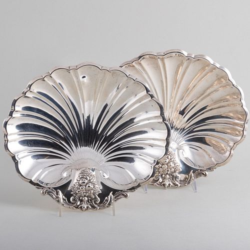 Pair of Reed & Barton Silver Shell Form Serving Dishes