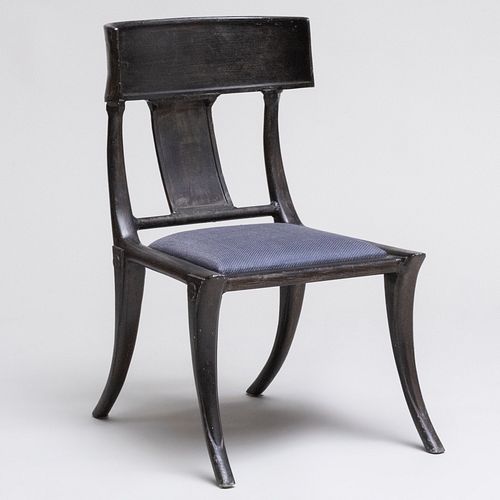 Regency Style Patinated Metal Klismos Chair