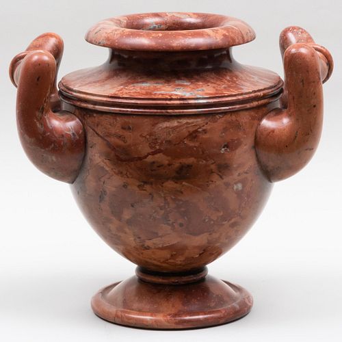 Italian Neoclassical Red Languedoc Marble Urn