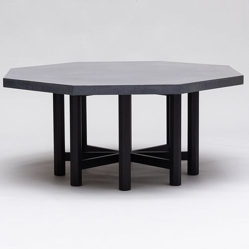 Contemporary Octagonal Stucco di Venezia and Ebonized Center Table, designed by Steven Gambrel