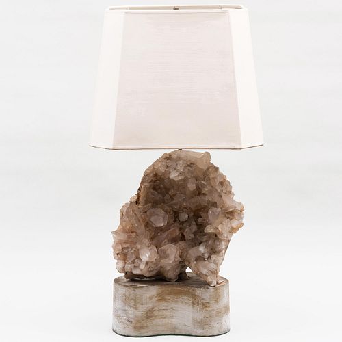 Carole Stupell Quartz Crystal Mounted Table Lamp with a Custom Shade
