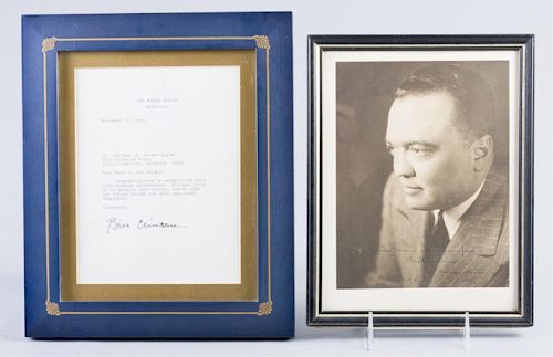 J. Edgar Hoover & B. Clinton Political Memorabilia