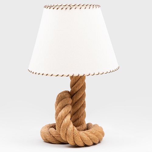 Rope Formed Table Lamp with a Custom Shade