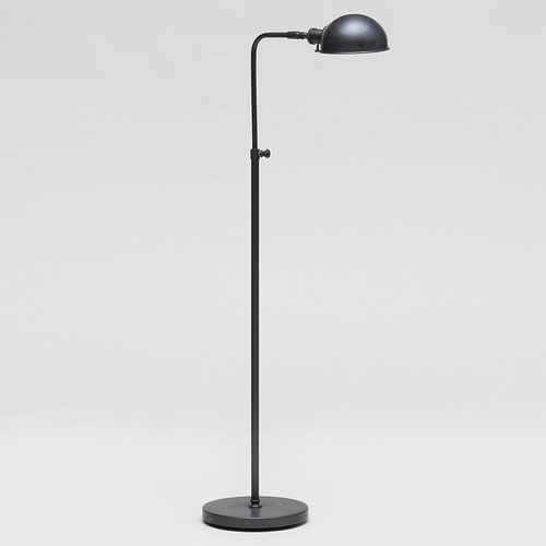 Bronze-Plated Metal Retractable Reading Lamp with Round Shade