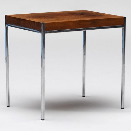 Mid Century Modern Nickel-Plate-Mounted Rosewood Low Table