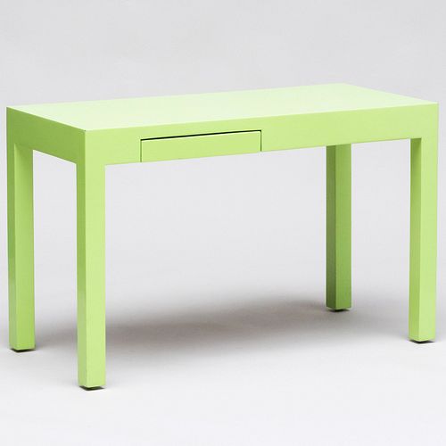 Modern Green Lacquer Parson's Style Desk