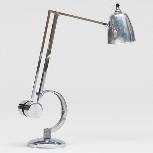 Hadrill & Horstmann Chrome Swing Arm Desk Lamp, English