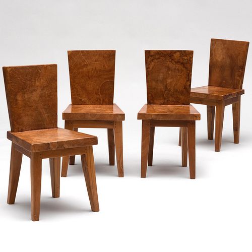 Set of Four Burlwood Side Chairs