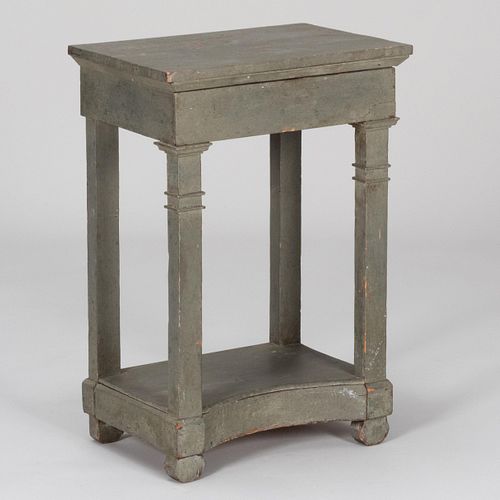 Provincial Green Painted Side Table, Probably Scandinavian