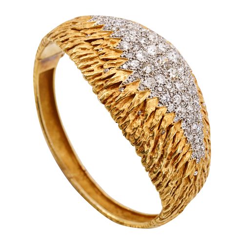 6.0 Carats in Diamonds & 18k Gold Bangle Bracelet