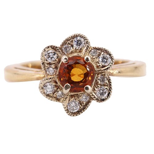 Michael & Co. Sapphire & Diamonds 18k Gold Ring