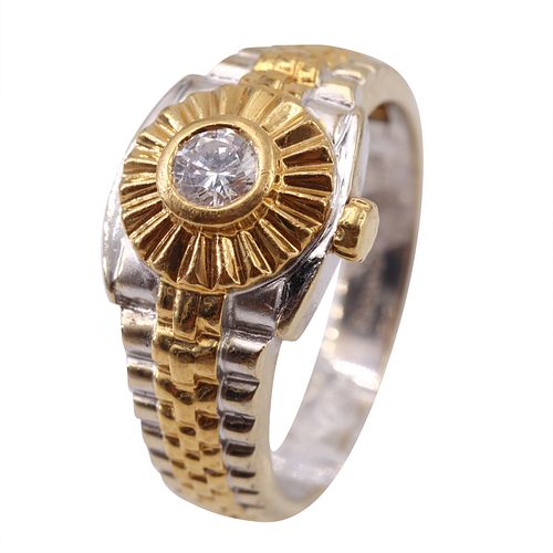 MAYORS Diamonds 18k two tones Gold Watch Ring