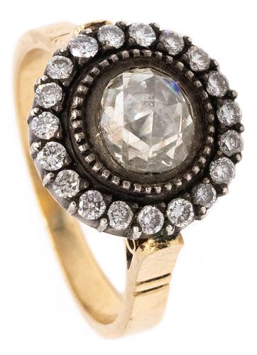 Edwardian Engagement Ring In 18Kt With 1.35 Cts Double Rose Cut Diamonds