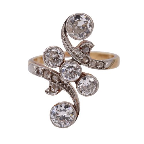 1.70 Cts in Diamonds 14k Gold & Platinum Art Deco Ring