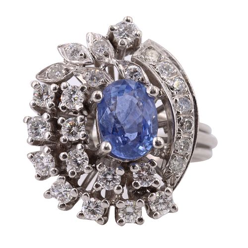 Sapphire & Diamonds 18k Gold Cocktail Ring