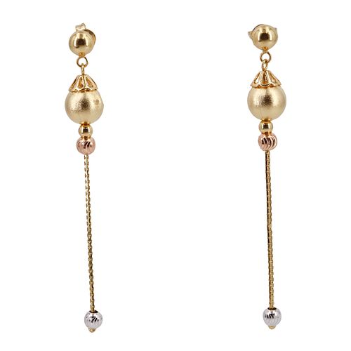 Tri-tones 18k Gold Hanging earrings