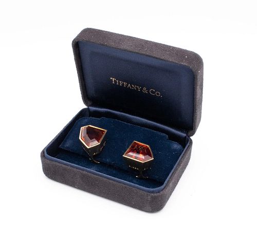 Tiffany Co. 1980 Paloma Picasso 18Kt Geometric Earrings