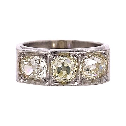 Art Deco Platinum 3-Stone Ring