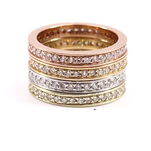 Stackables Eternity Bands 18k Gold with Diamonds