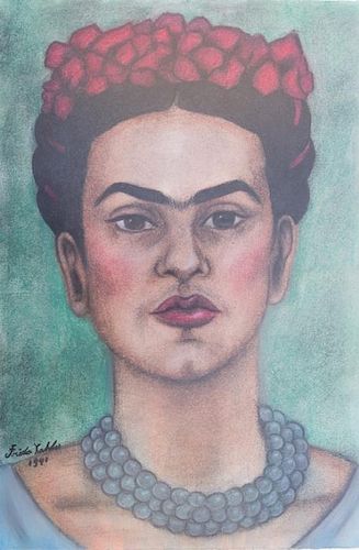 Frida Kahlo "Autorretrato" Mixed Media