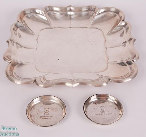 Vintage Sterling Silver Platter & Coaster Trophies