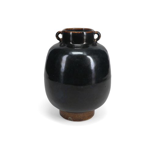 Chinese Qing Stoneware Double Handled Vase