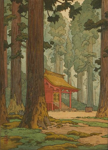 Toshi Yoshida "Sacred Grove" Woodblock Print