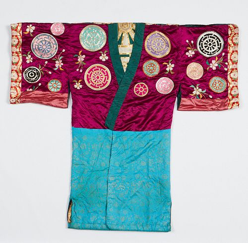 20th c. Japanese Reversible Moire Silk Robe