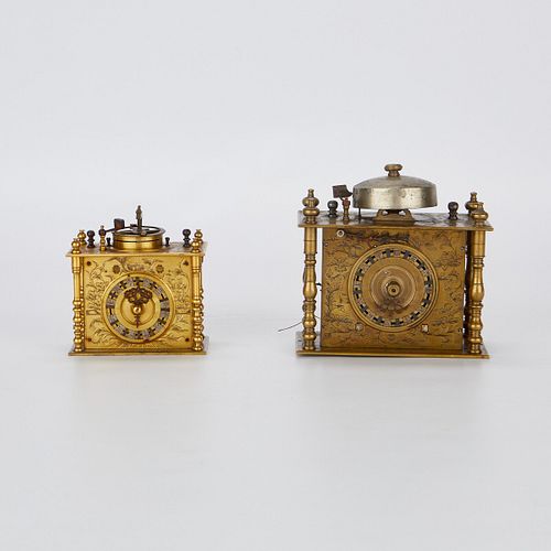 2 Brass Japanese Table Clocks Poss. Makura Dokei