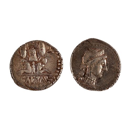 AR Denarius Julius Caesar Spanish Mint Coin