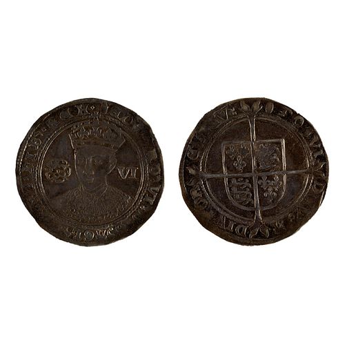 1551-53 Edward VI Sixpence Tun Mint Mark