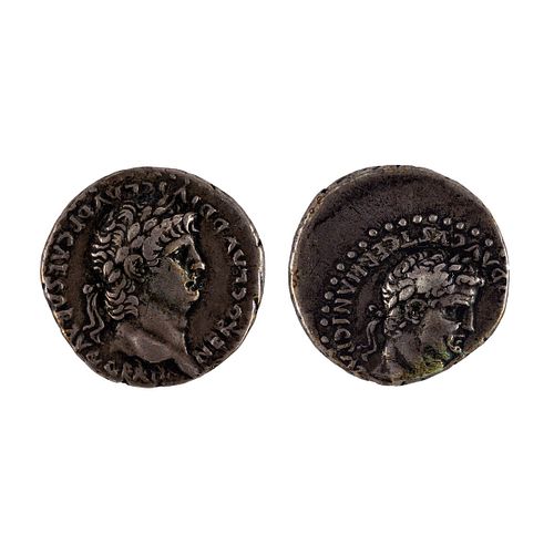 Divus Claudius & Nero Silver Didrachm Coin