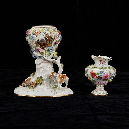 2 Meissen Porcelain Vessels - Potpourri
