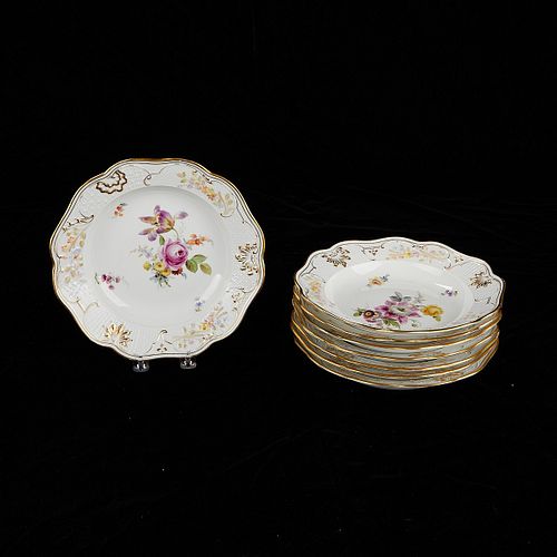 Set 8 Meissen Floral Porcelain Bowls