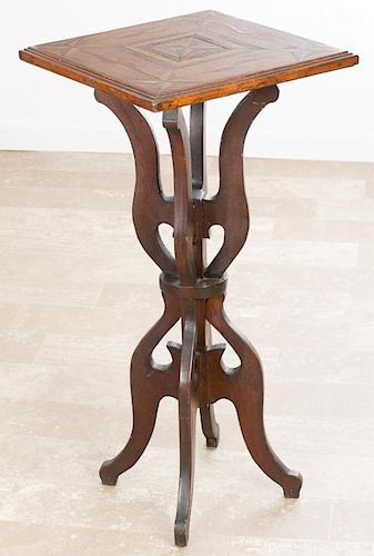 Inlaid Wood Plant Stand Circa 1800s