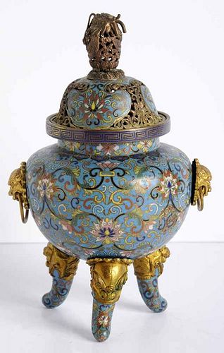 Chinese Cloisonné and Gilt Bronze