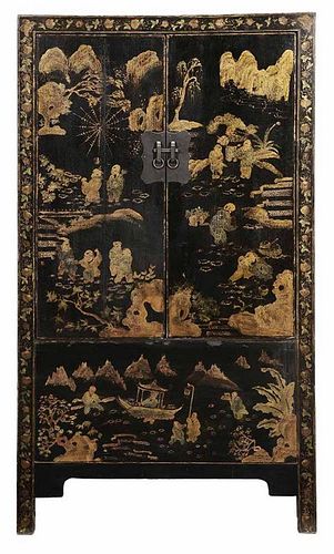 Chinese Lacquer, Gilt and Polychrome