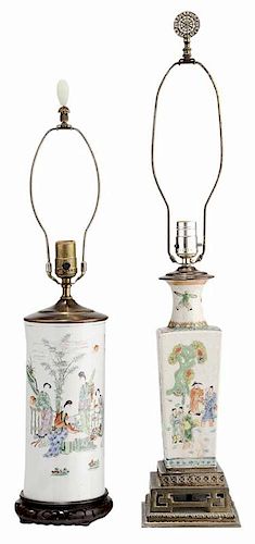 Two Chinese Famille Verte Vases