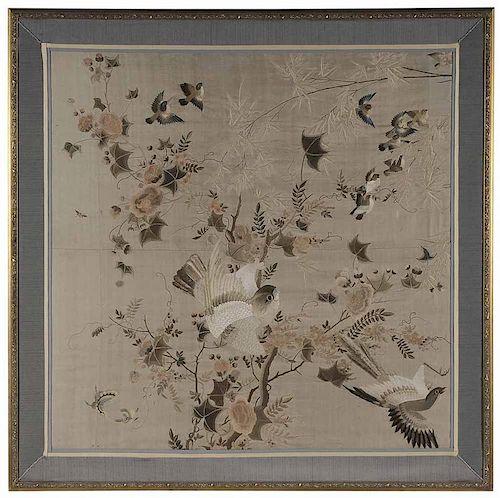 Fine Chinese Silk Embroidered Panel