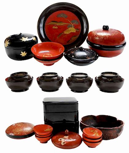 Group of Lacquer for Traditional Food